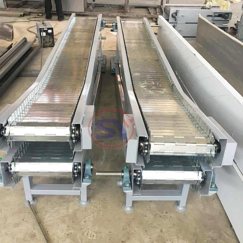 Multi-Disc Chain Plate Conveyor with Adjustable Side Guides