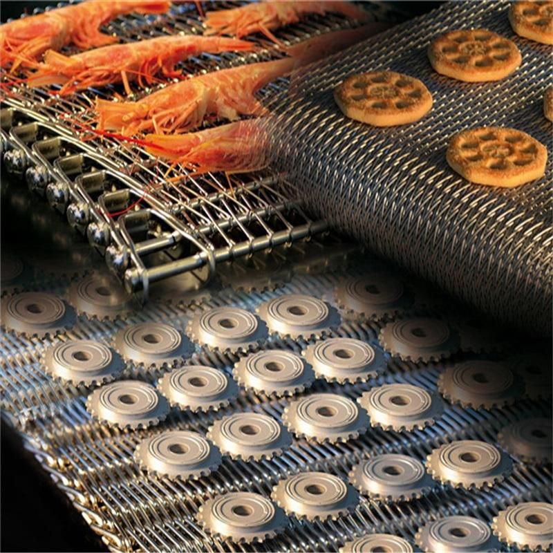 Wire Mesh Conveyor Belt for Pizza Oven/ Chocolate Enrober Stainless Steel Wire Mesh Flat Flex Belt