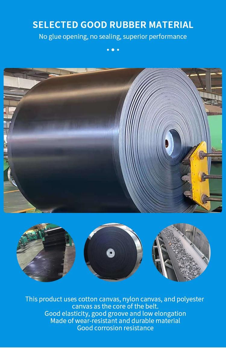 Flame-Resistant Centigrade 180-220 Ep Fabric Rubber Conveyor Belt Rubber Belting