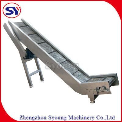 Modular Metal Slat Plate Belt Conveyor for Plastic Scraps