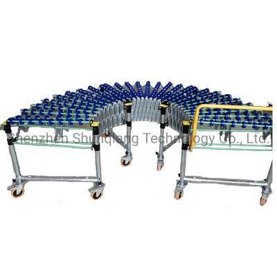 Retractable Telescopic Fulai Wheel Conveyor for Loading and Unloading Containers