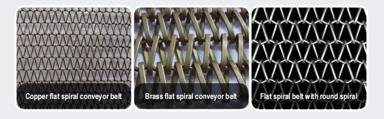 Stainless Steel Mesh Tape Spiral Chain Conveyor Belt with Transverse Baffle