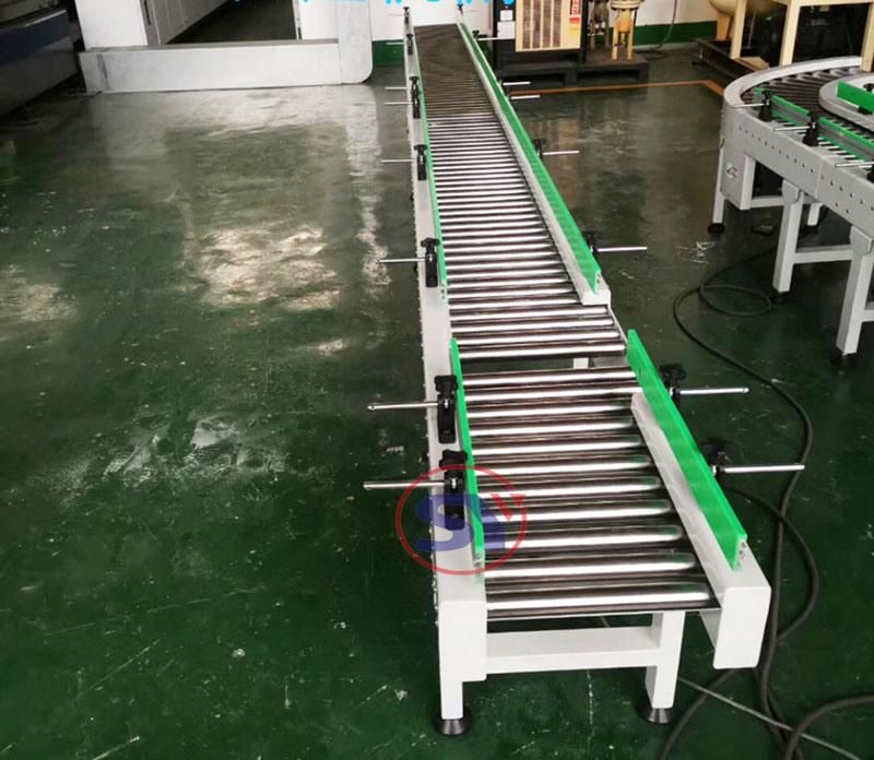 Automatic Industrial Zinc-Plated Steel Roller Conveyor Table with Assembly Station