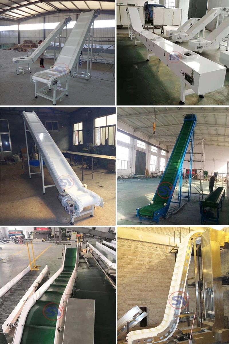 Portable Climbing Apron Conveyor Inclined Belt Conveyor for Drugs/Cosmetics Transportation