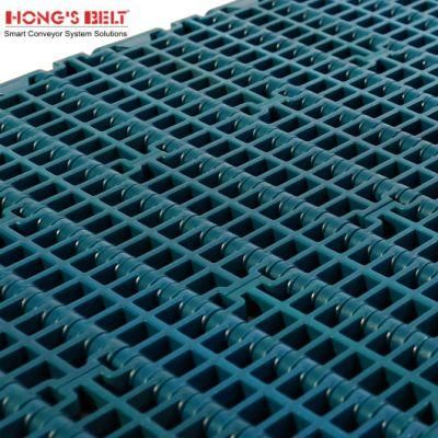 Hongsbelt HS-F1000b Perforated Flat Top Modular Plastic Conveyor Belt for Seafood Processing