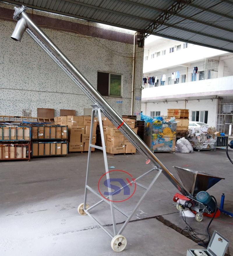 Adjustable Speed Industrial Incline Spiral Auger Conveyor