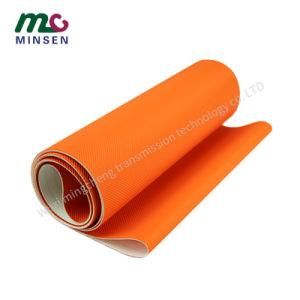 Manufacturer Orange PVC/PU/Pvk Light Duty Industrial Conveyor/Transmission Belting/Belt with Diamond Pattern for Treadmill