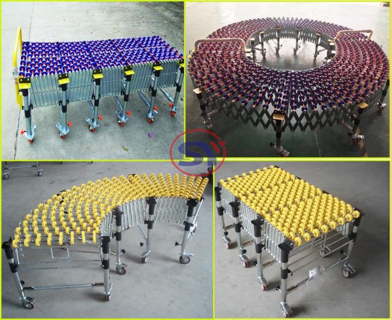 Customize Plastic Skate Wheel Stretched Roller Conveyor Telscopic Type