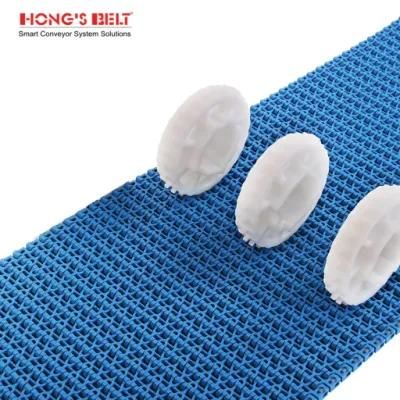 Hongsbelt HS-1100B-N-EL Rubber Top Modular Plastic Conveyor Belt for Inclining Conveyor Line