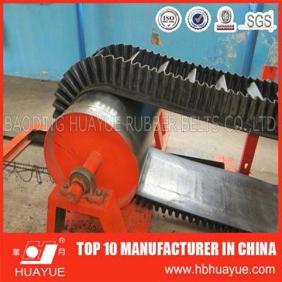 Vertical Angle Black Rubber Sidewall Cleated Conveyor Belt