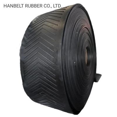 Ep/Nn/Cc/High Temperature/Oil Resistant/Tear Resistant/Wear Resistant Closed V Type Chevron Fabric Pattern Rubber Conveyor Belt