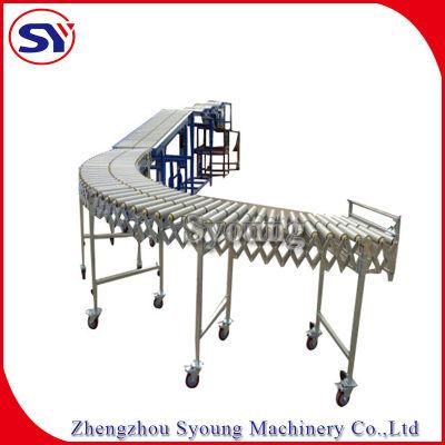 Gravity Vehicle Unloading Flexible Roller Conveyor System