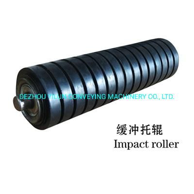 ISO 9001 Certificate Impact Idler Conveyor Rubber Roller for Conveyor System