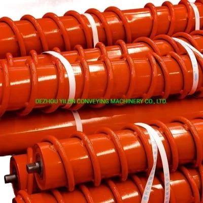 High Precision Rubber Spiral Carrying Idler Roller for Coal Mine