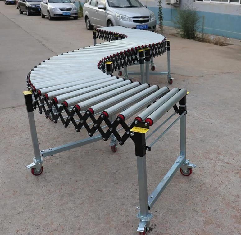 Easy to Operate Telescopic Flexible Extendable Power Model Roller Conveyor