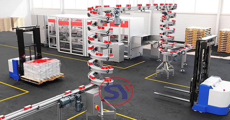 Plastic Modular Belt Spiral Conveyor Elevator System