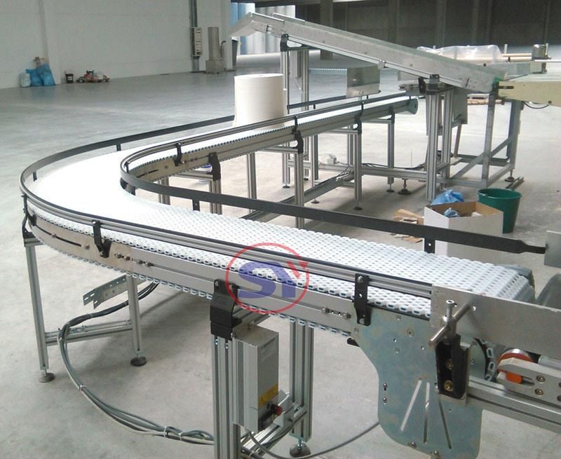 Modular Plastic Salt Chain Conveyor with Adjust Guardrail