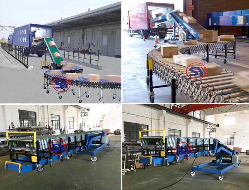 Vehicle-Mounted Gravity Extendible Skate Wheel Conveyor Flexible for Cargo Handling