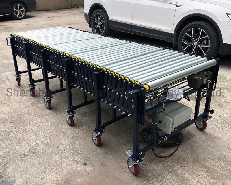 OEM/ODM Standard Flexible Motorized Electric Powered Telescopic Roller Conveyor