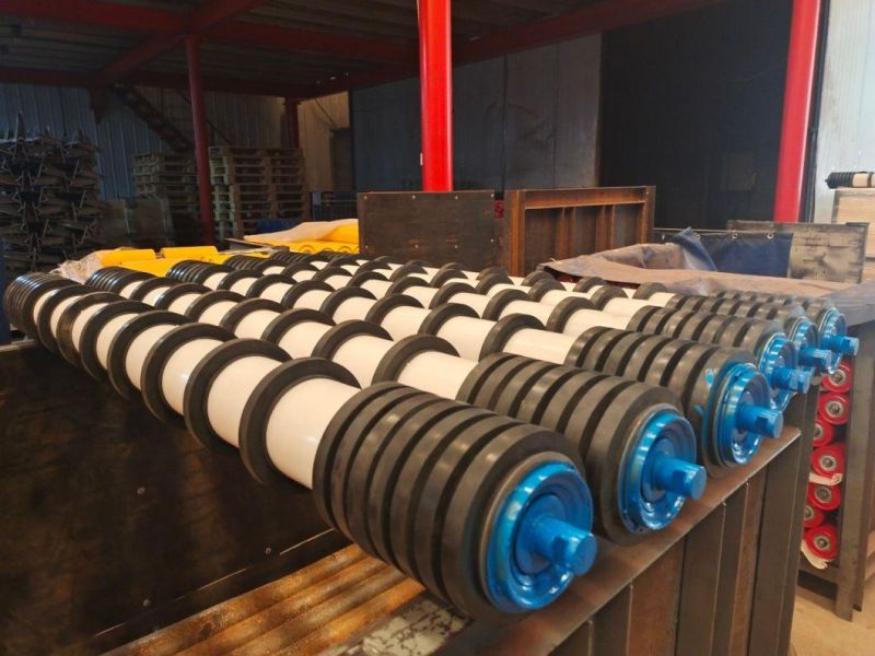 Customized Conveyor Comb Type Return Rubber Ring Impact Roller