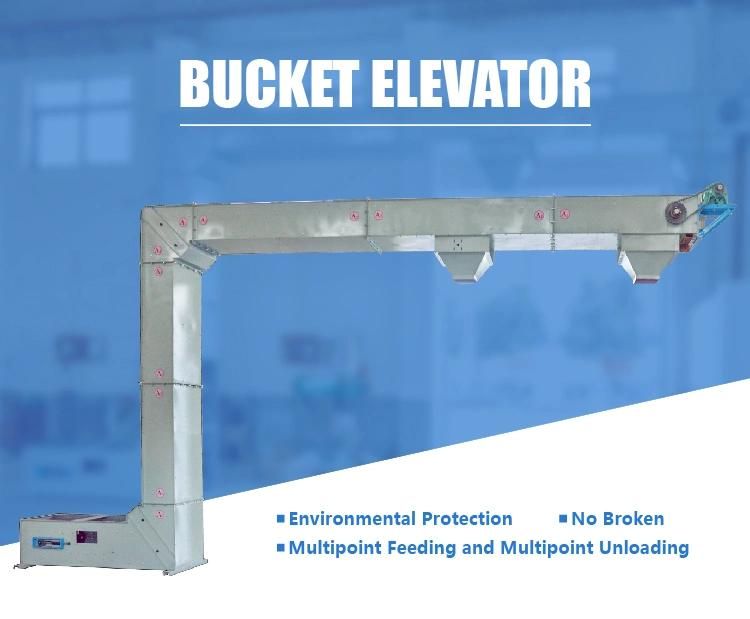 Low Speed Carbon Steel Continuous Z Shape Bucket Elevator Machine