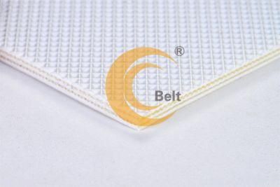 3mm white PVC conveyor belt used in food industries with diamond profile