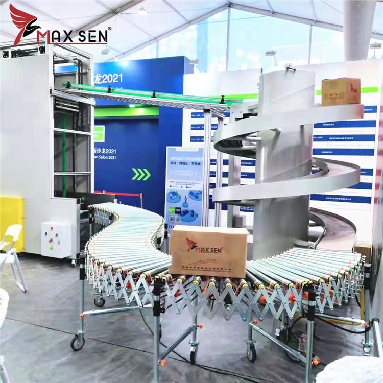 2021 Logistics Material Handling Conveyor Line System for Boxes Transportation Flexible Roller Conveyor