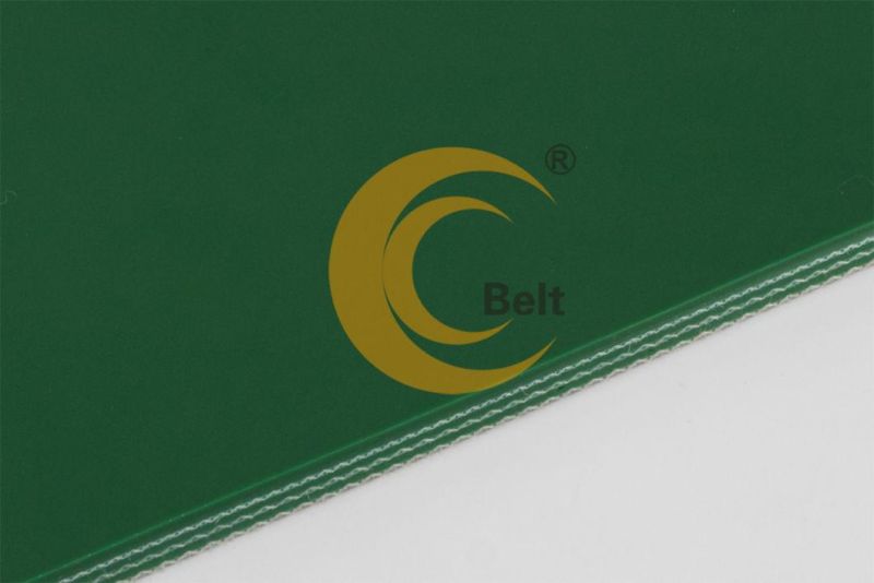 3 plies industrial conveyor belt green 5mm for logistics and normal conveying