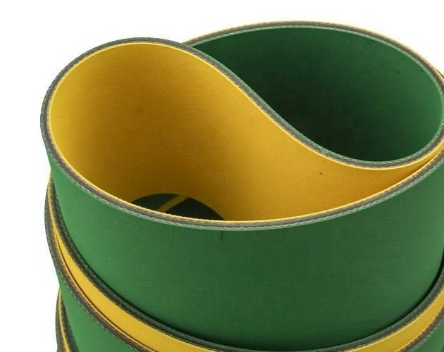 Textile Industry Flat Nylon Power Transmission Flat Belt with Green and Yellow Coated
