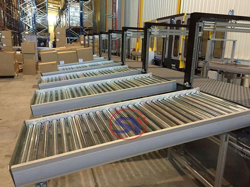 Powder Coated Mild Steel Pallet Transfer Roller Conveyor Price