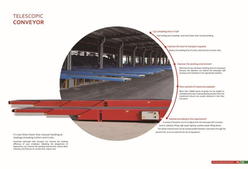 Telescopic Conveyor Systems Belted Truck Loading Conveyor Handling for for Parcel Express