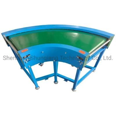 Speed Adjustable Stainless Steel Turning Belt Conveyor with Knife Gate
