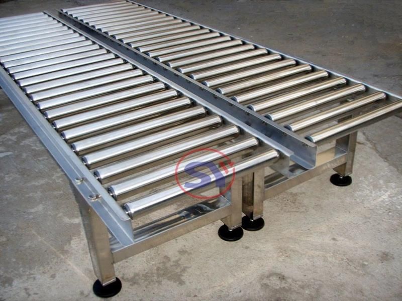 Rubber Coated Steel Plastic Roller Conveyor Line for Stone Marble