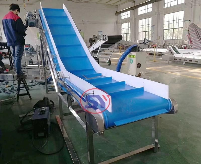 Conveying&Discharging Incline Vertical Baffer Belt Conveyor with Flights