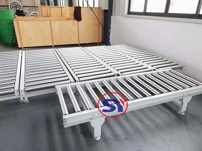 Linear Zinc Plated Steel Powered Roller Conveyor Table Conveyor for Solar Panel
