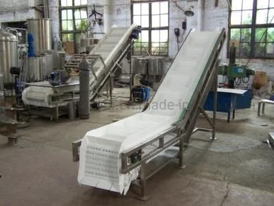 Electric Motor Incline PU Belt Conveyor for Washing Food