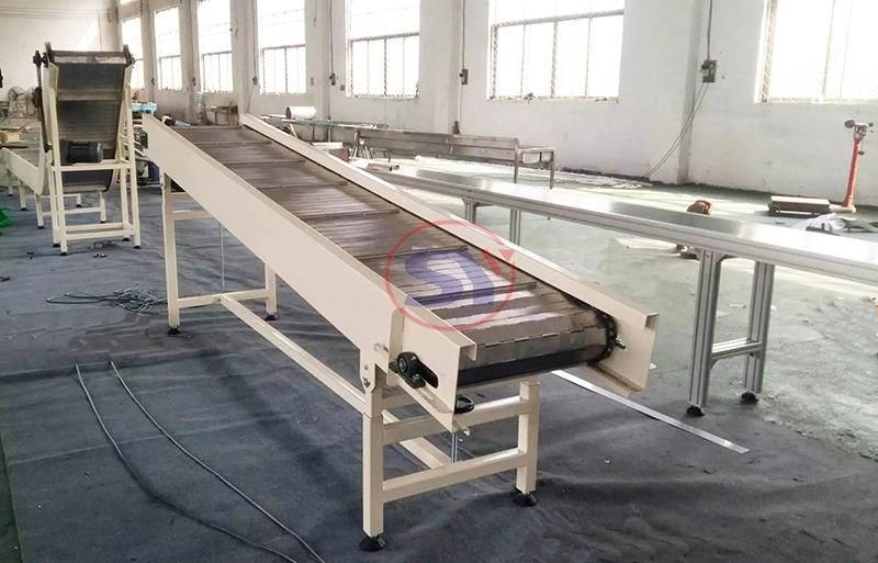 Turning Metal Chain Plate Conveyor Machine Supplier for Bottle Cans