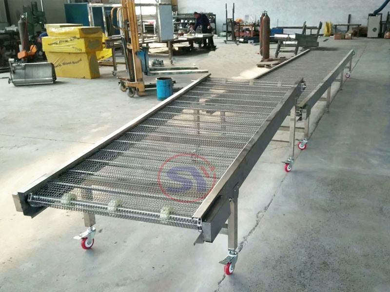 SS316 Incline Net Mesh Belt Conveyor Cooling with Flights