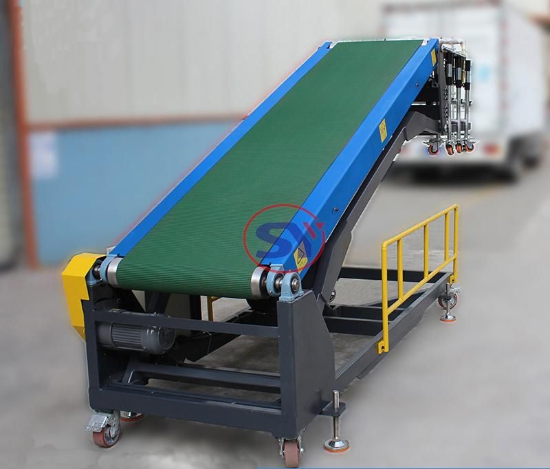 Mobile Hydraulic Height Adjustment Belt Conveyor System Truck Loading Conveyor for 50kg Flour Bags