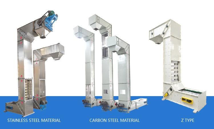 Customized Carbon Steel Chain Z Type Bucket Elevator Conveyor Machine for Cat Litter