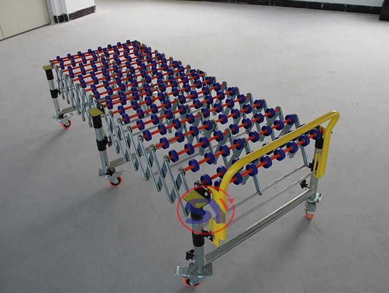 Manual Telescope Skate Wheel Conveyor Expandable Flexible Conveyor Price for Cartons