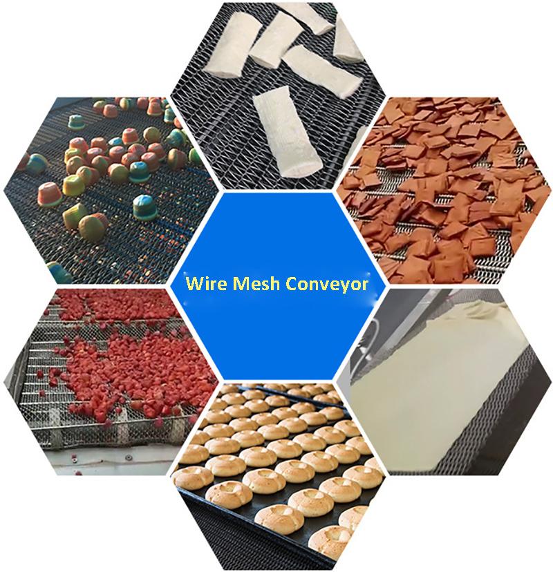 Industrial Steel Flat Belt Net Conveyor for Meat Seafood Processing Factory