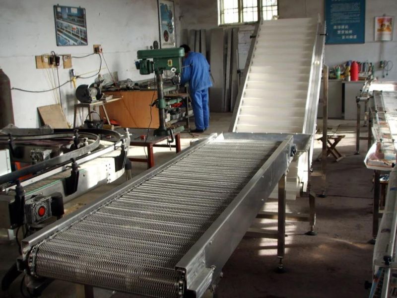 Electric Motor Incline PU Belt Conveyor for Washing Food