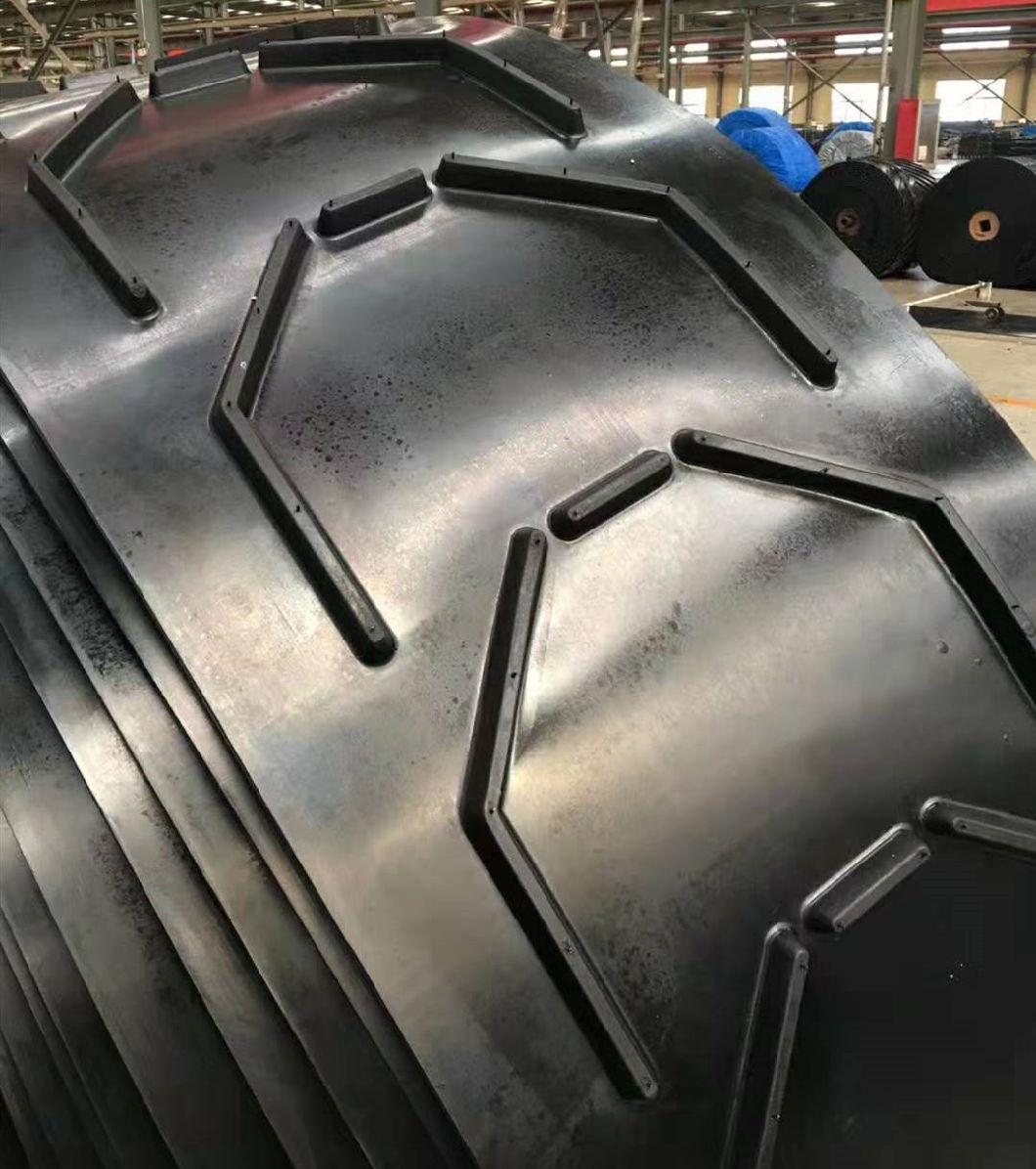 Chevron Black Rubber Conveyor Belting for Cement