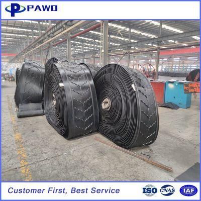 T Cleated Rubber Fabric Ribbed Ep Chevron Conveyor Belt