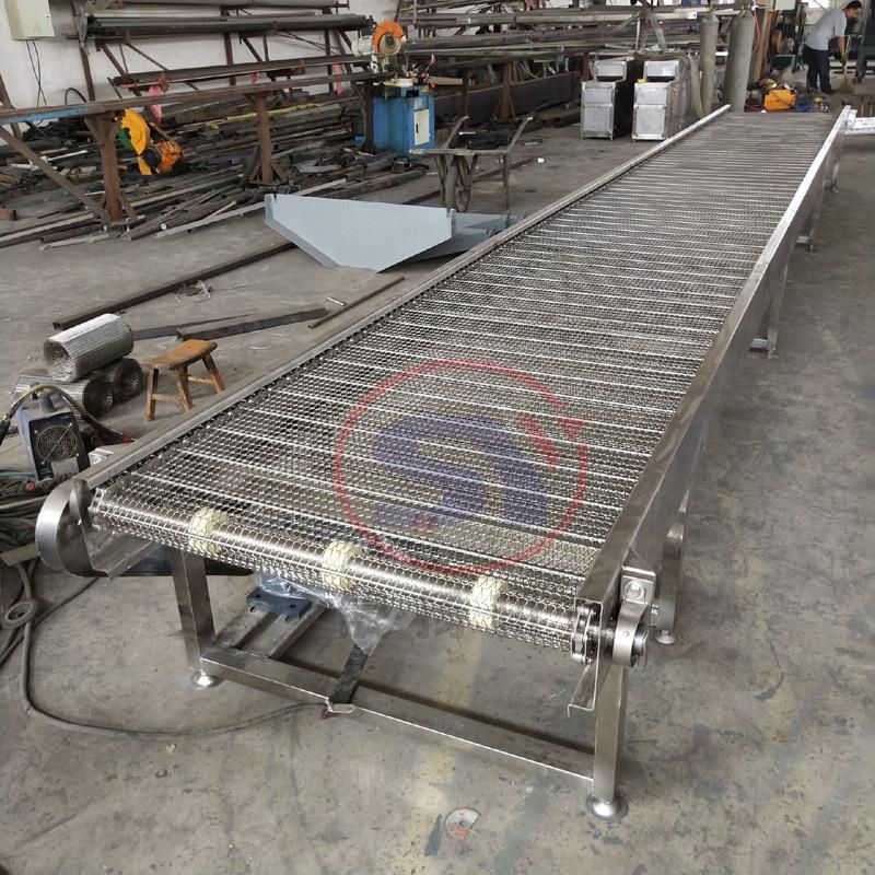 Steel Wire Mesh Belt Cooling Conveyor with Variable Speed for Fried Food