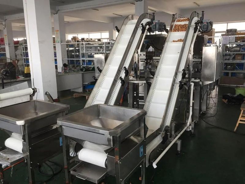 High Inclined Food Grade Sea Food PU Stainless Steel Feeding Conveyor