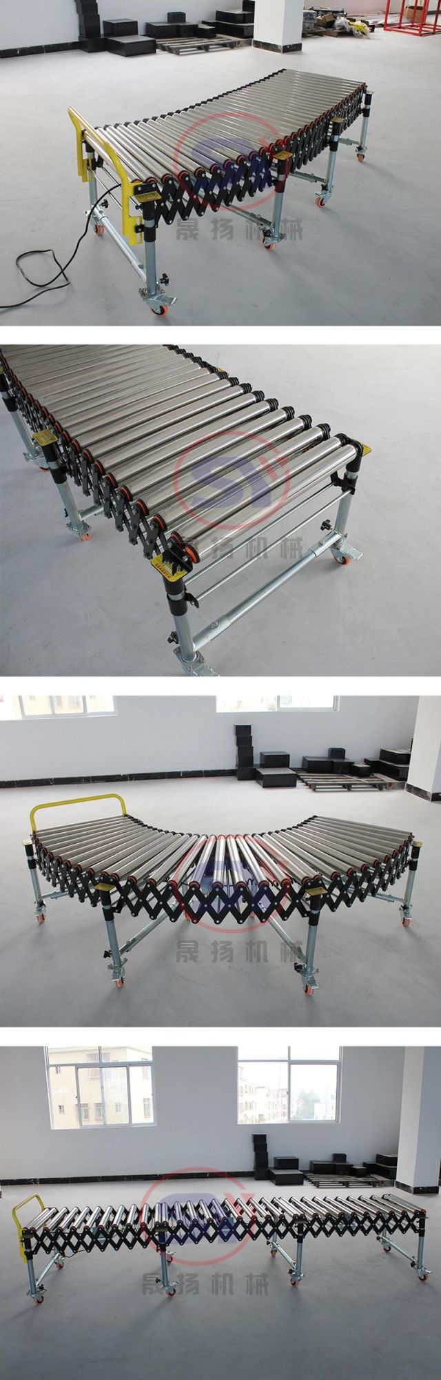 Curved Gravity Motorised Flexible Telescopic Stainless Steel Roller Conveyor Conveyer Idler Roller