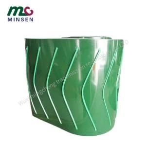 Factory Green PVC/PU/Pvk Light Duty Industrial Conveyor/Transmission Belting/Belt with Big Herringbone Pattern