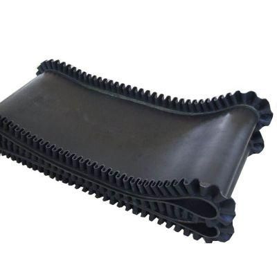 Ep200 Fabric Sidewall Large Angle Rubber Corrugated Sidewall Conveyor Belting